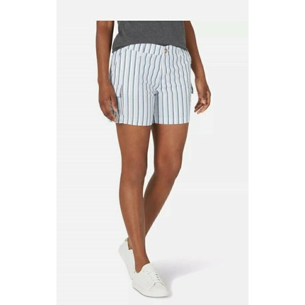 Lee Women's 5" Cargo Short 20M Lee Riders Midrise Shorts Color: Ice Dust Stripe